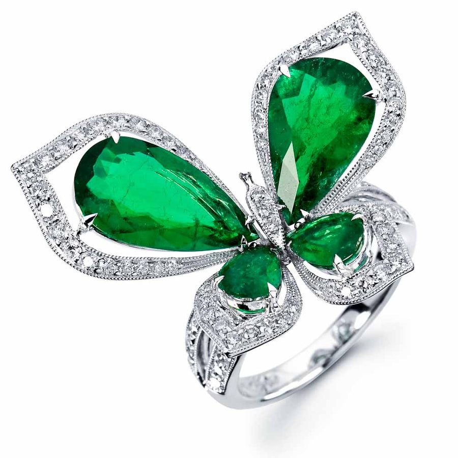 Papillon Emerald Ring