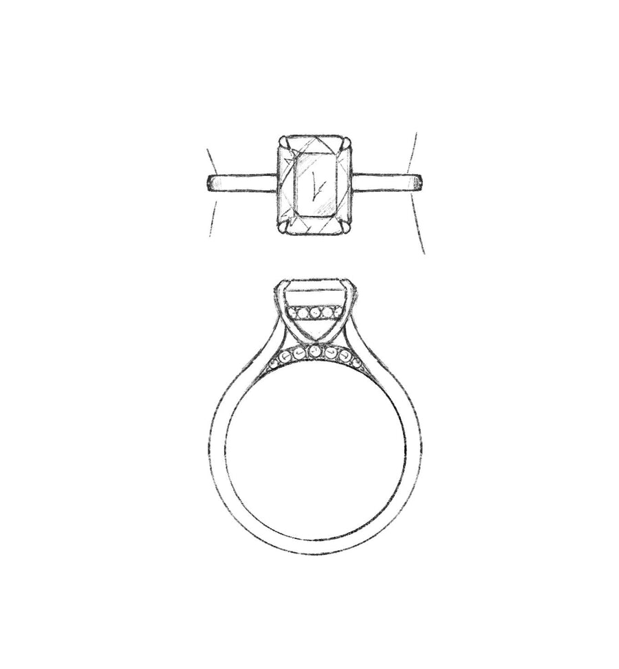 Custom Engagement Semi-Mounting Ring